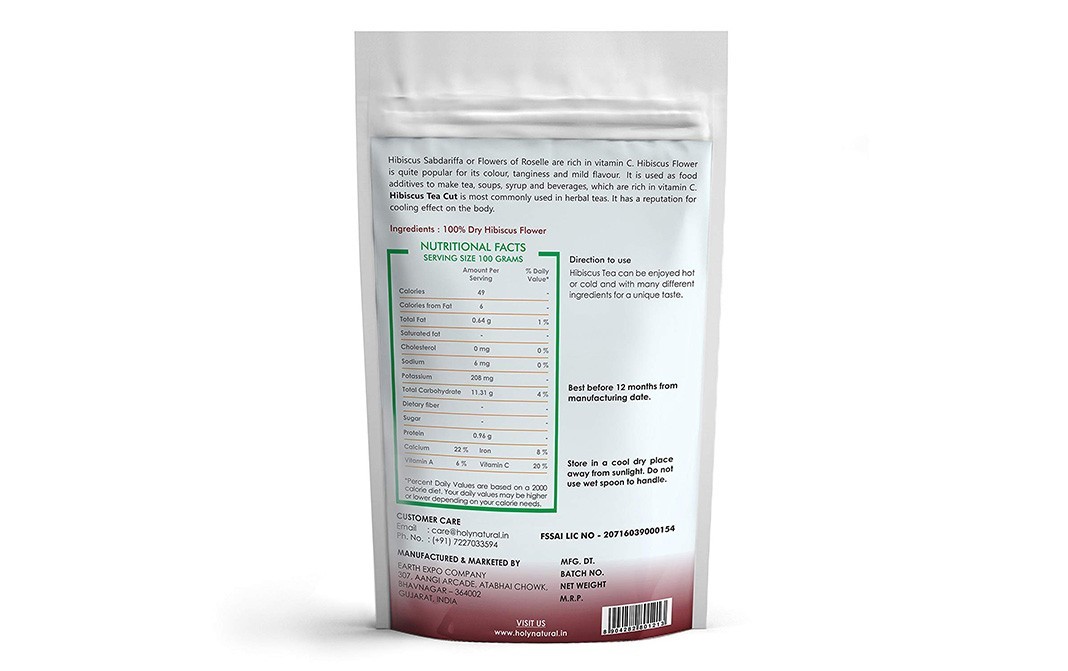 Holy Natural Hibiscus Tea Cut    Pack  100 grams